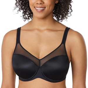 image:imageDELIMIRA Womens Full Coverage Bras Underwire Lightly Padded Plus Size Supportive Tshirt Sheer BraBlack