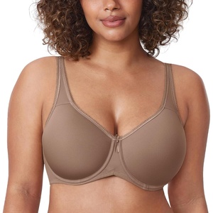image:imageDELIMIRA Womens Seamless Tshirt Bras Plus Size Full Coverage Underwire Lightly Lined Bra Up to FBrown Purple