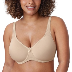 image:imageDELIMIRA Womens Seamless Tshirt Bras Plus Size Full Coverage Underwire Lightly Lined Bra Up to FBuilding Grey