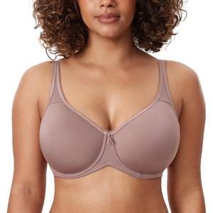 image:imageDELIMIRA Womens Seamless Tshirt Bras Plus Size Full Coverage Underwire Lightly Lined Bra Up to FMochaccino