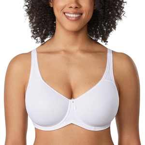 image:imageDELIMIRA Womens Seamless Tshirt Bras Plus Size Full Coverage Underwire Lightly Lined Bra Up to FWhite